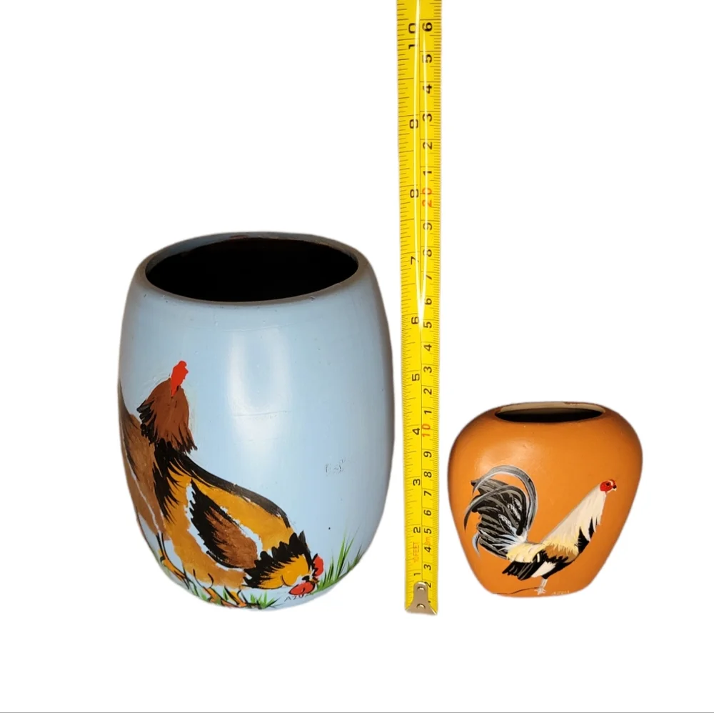Azua hand painted vases.Set of Two